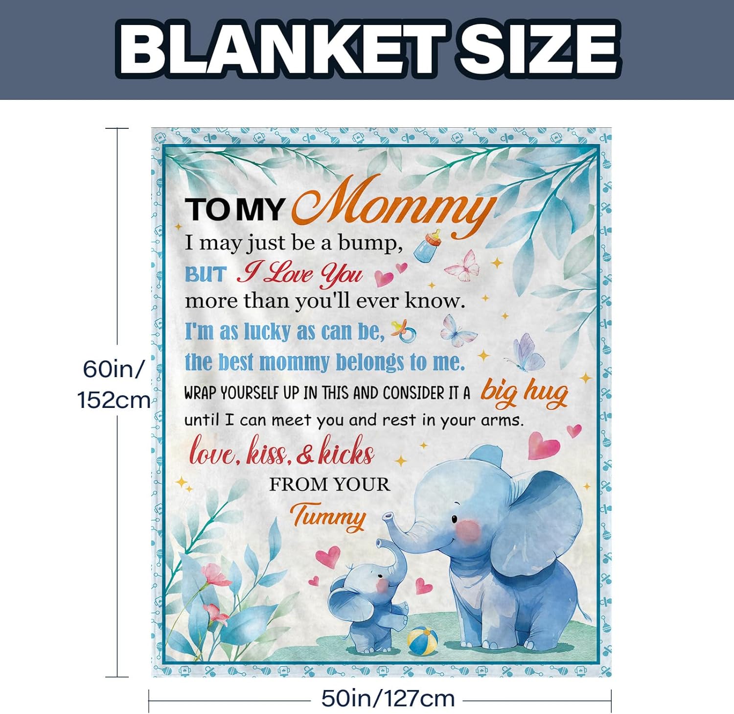 New Mom Gifts for Women, New Mom Blanket, Mother to be Gifts for 1st Time, First Pregnancy Gifts for Christmas Valentines Day for Mother, Flannel Throw Blanket for Sofa Couch Bed 50"x60" - Image 7