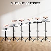Vista 6 de AMADA Soporte para proyector, soporte para laptop con altura ajustable de 22 a 36 pulgadas, soporte de proyector resistente como bastidores de DJ