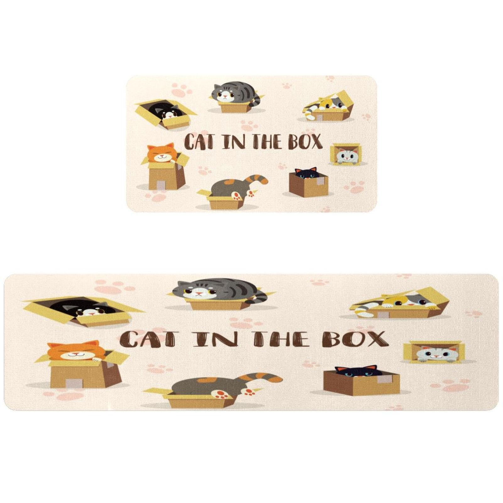 Tapete de cocina lavable que evita resbalones VAPOKF alfombras absorbentes con estampado de gatos