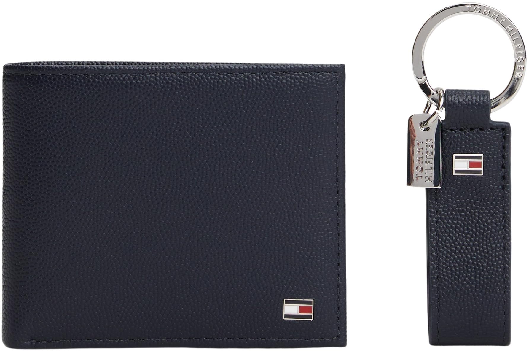 Tommy Hilfiger Men's TH Flag MINI CC & Key FOB AM0AM13604 Gift Pack, Blue (Space Blue), One Size