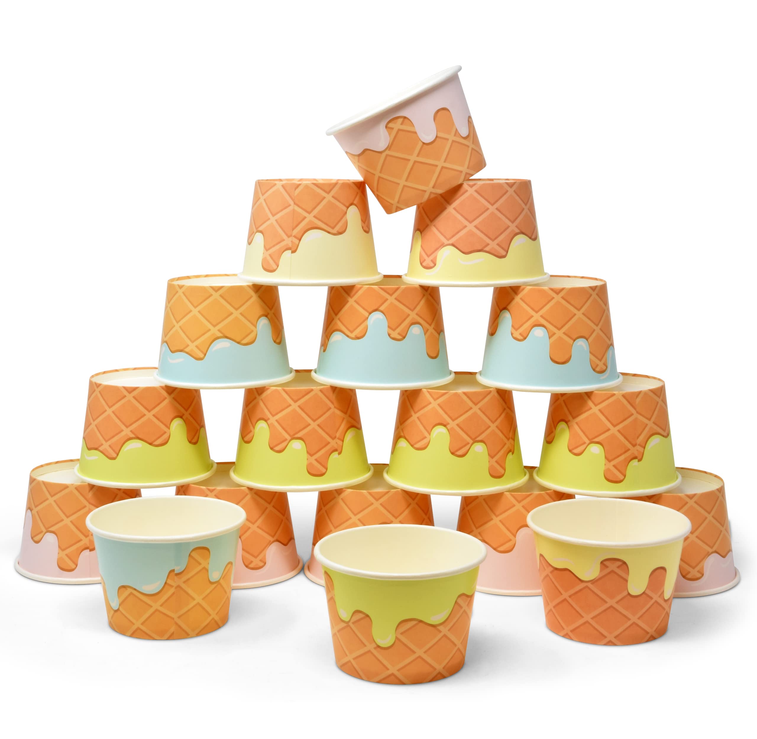 Uiifan 24-Pc Plastic Ice Cream Bowl Set – 8oz Mexican Hat Design With Spoons, Party Supplies