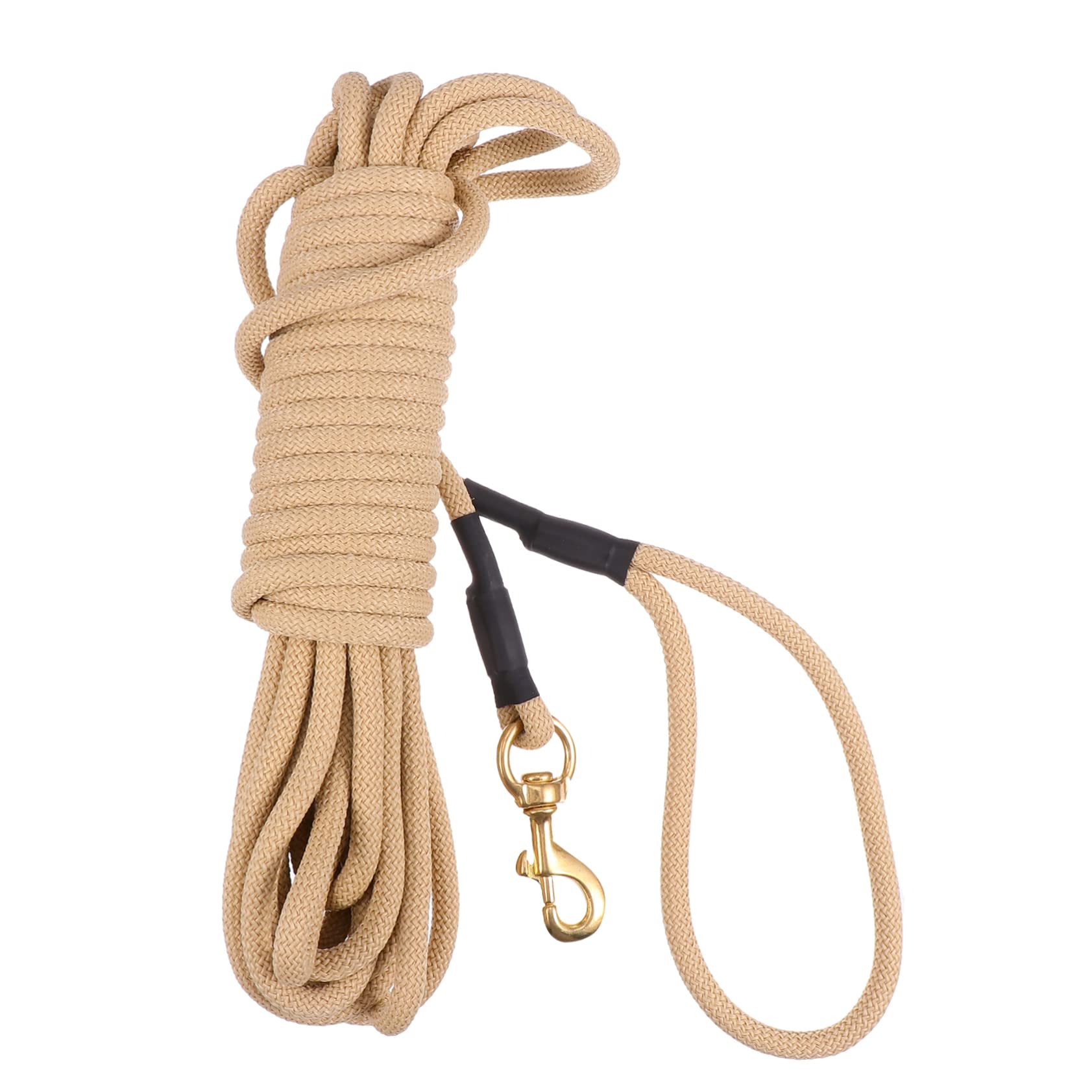 Milisten Extra Lange Hundetrainingsleine aus Polypropylen mit Haken, Khaki | Outdoor und Lauftraining, Abriebfest mit Dämpfung, Lange Ausführung, Passend für Große Hunde