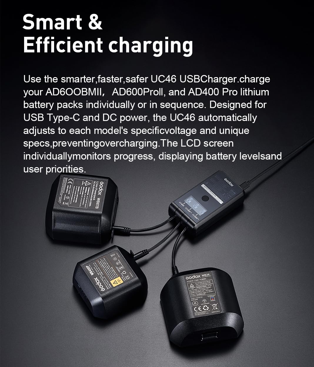 Godox AD600BM II Flash 600Ws TTL Outdoor con 2.4G Wireless X System,1/8000s HSS GN87,0.01-0.9s Tempo di Riciclaggio,Godox AD600BMII Flash Monolight per Canon,Sony,Nikon,Fuji,Olympus,Panasonic