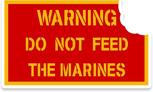 NEO Tactical Gear Pegatina de vinilo con texto "Warning Do Not Feed The Marines Semper Fi", fabricada en Estados Unidos.