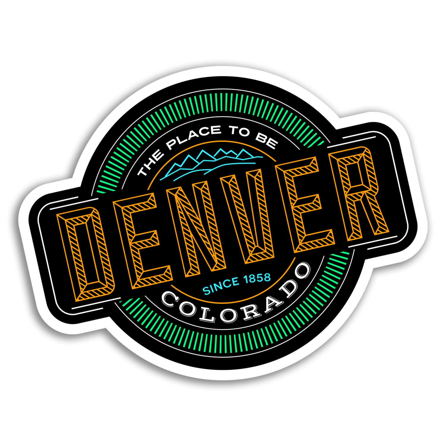 Destination Vinyl Ltd Multi 2 X 10Cm Denver Vinyl Stickers - Colorado Usa Fun America Sticker Luggage #18371 (10Cm Wide)