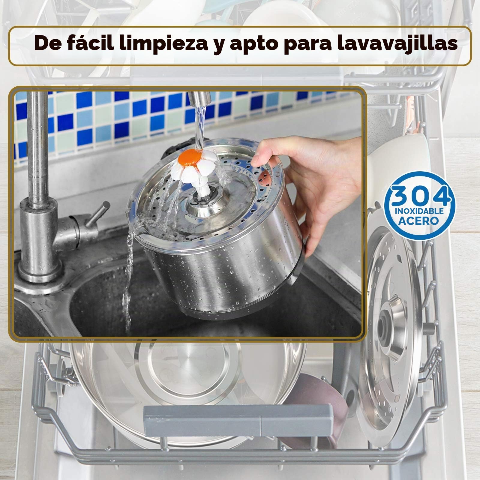 iPettie Fuente de Agua para Gatos, Acero Inoxidable, 2.5 L, filtración de 4 etapas, Fuente de Agua de Metal Ultra silenciosa con luz LED y Filtro para Mascotas, Gatitos y Perros