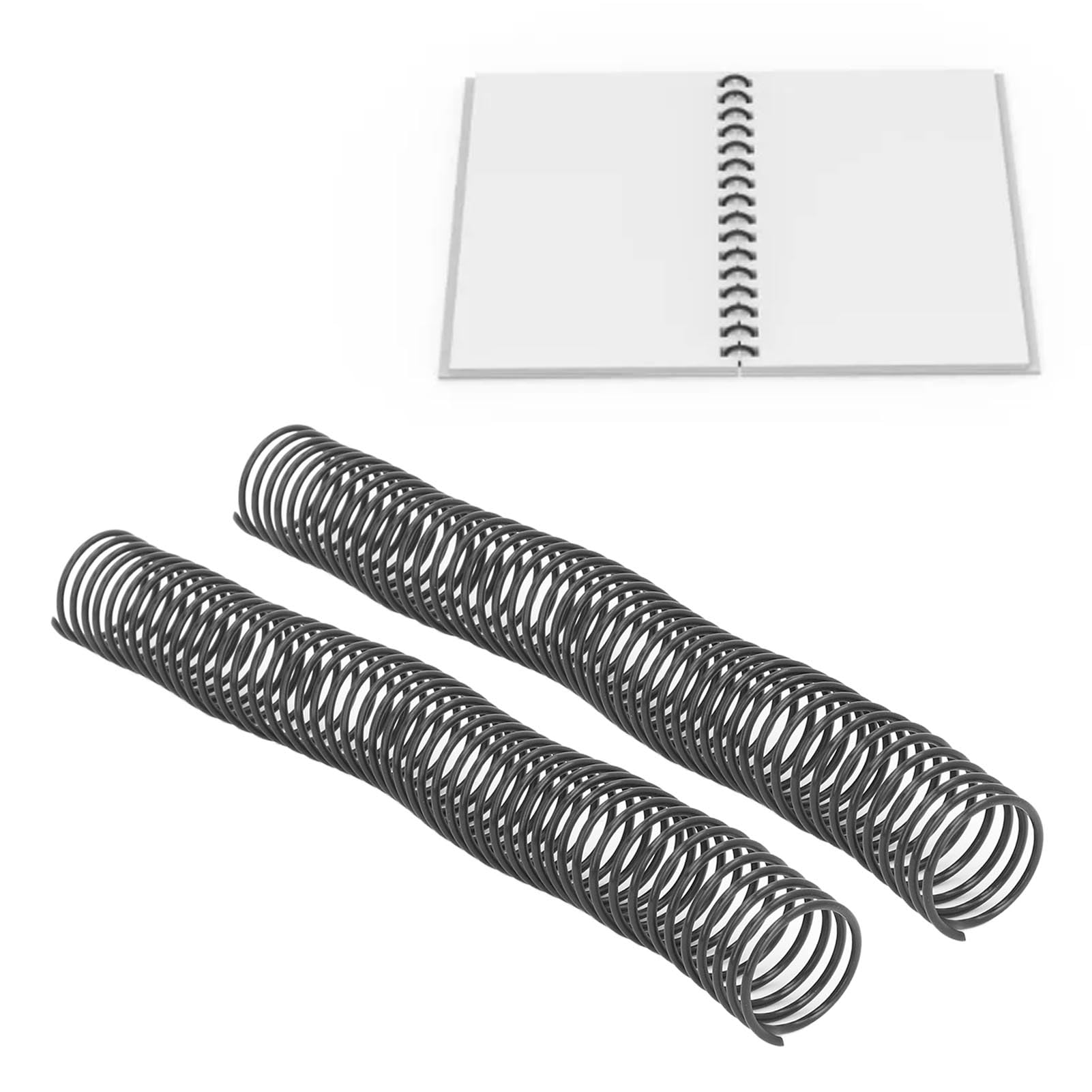 20 bobine di rilegatura a spirale in plastica, diametro 32 mm, 48 denti, passo 4:1, capacità 280 fogli, spirali nere per rilegatura a spirale per documenti
