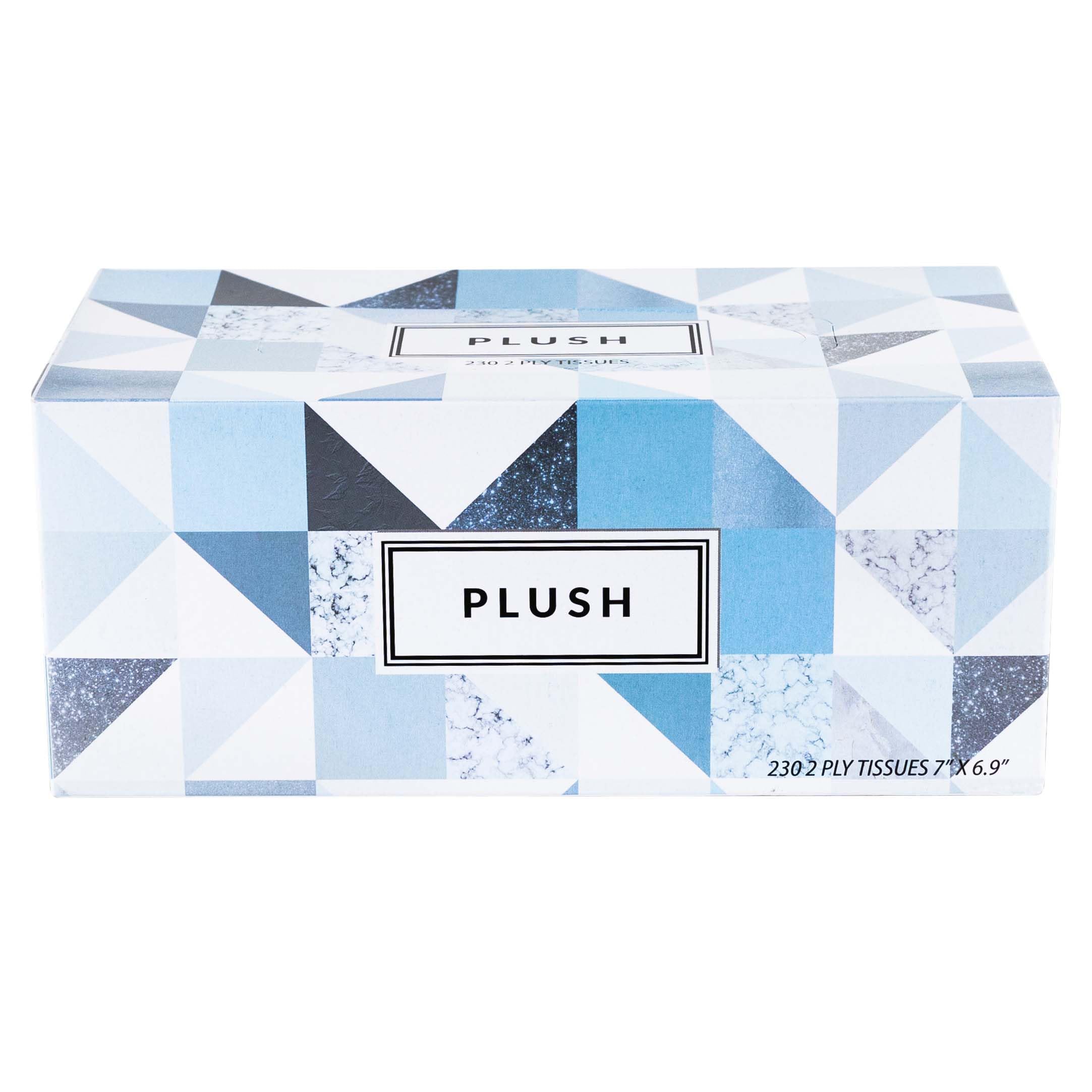 Pluszowe chusteczki do twarzy 230 w pudełku o wymiarach 18 cm x 17,5 cm, 2 warstwy, miękkie, gładkie, idealne do łazienki, biura, sklepu, szkoły, domu, kuchni lub w samochodzie i w każdym pokoju (24