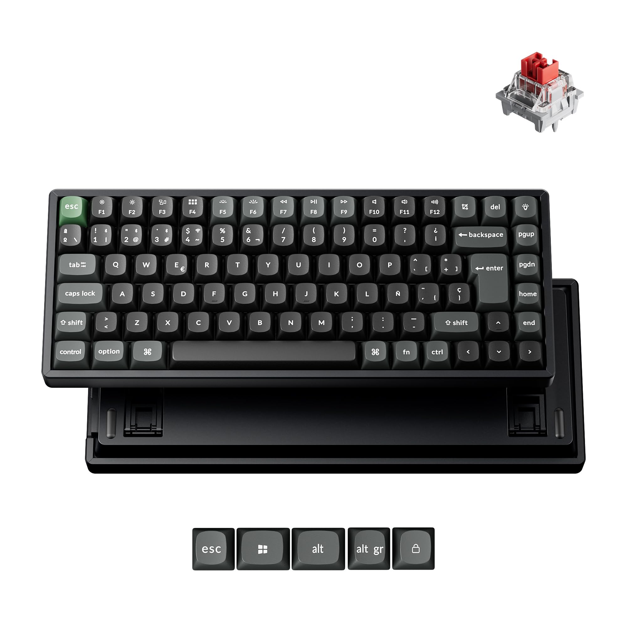 Keychron K2 Ultra 8K Teclado Mecánico Inalámbrico 75% ISO-ES, Apex Red