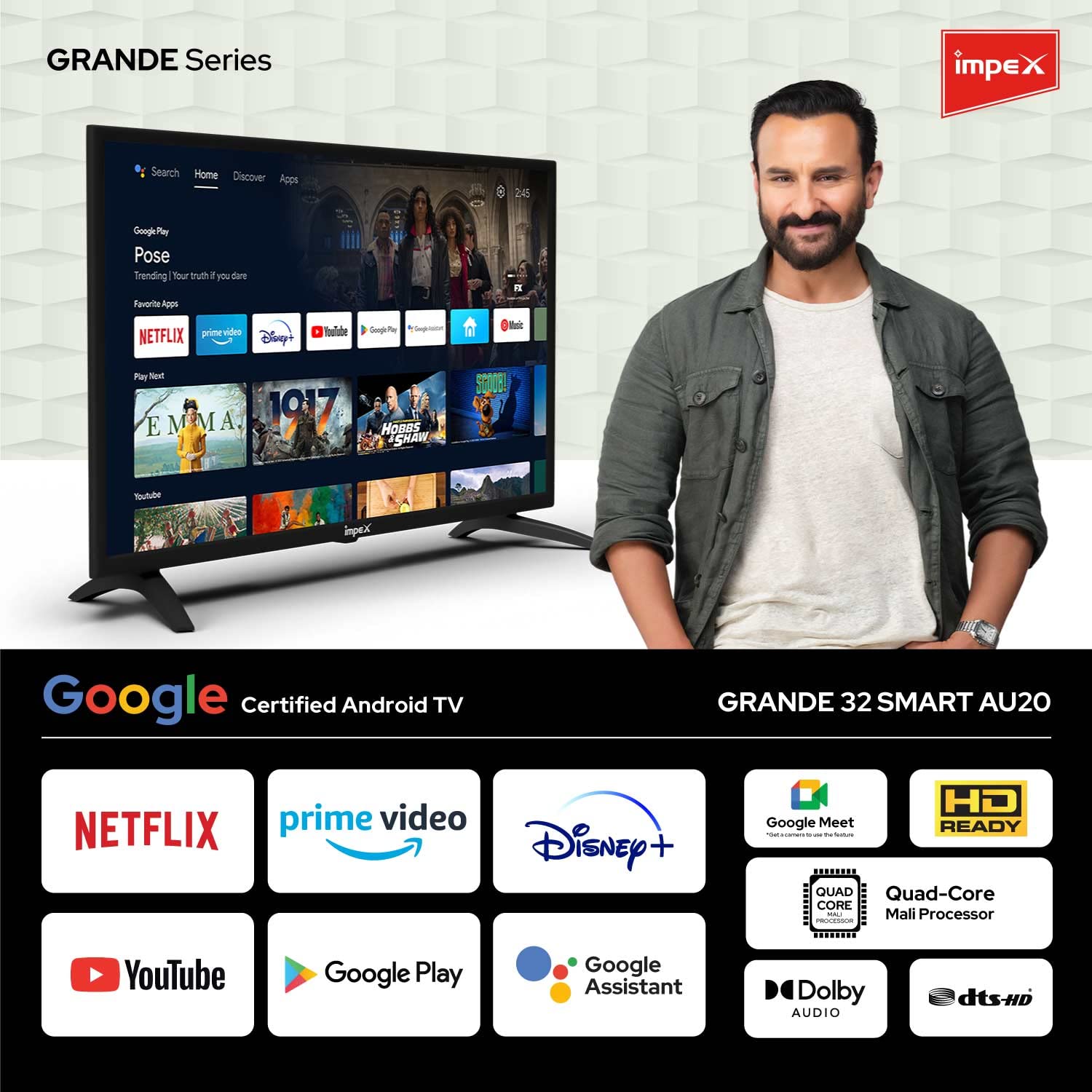 Impex Grande 32 Smart AU20 80 cm (32 inch) Google Certified Smart 