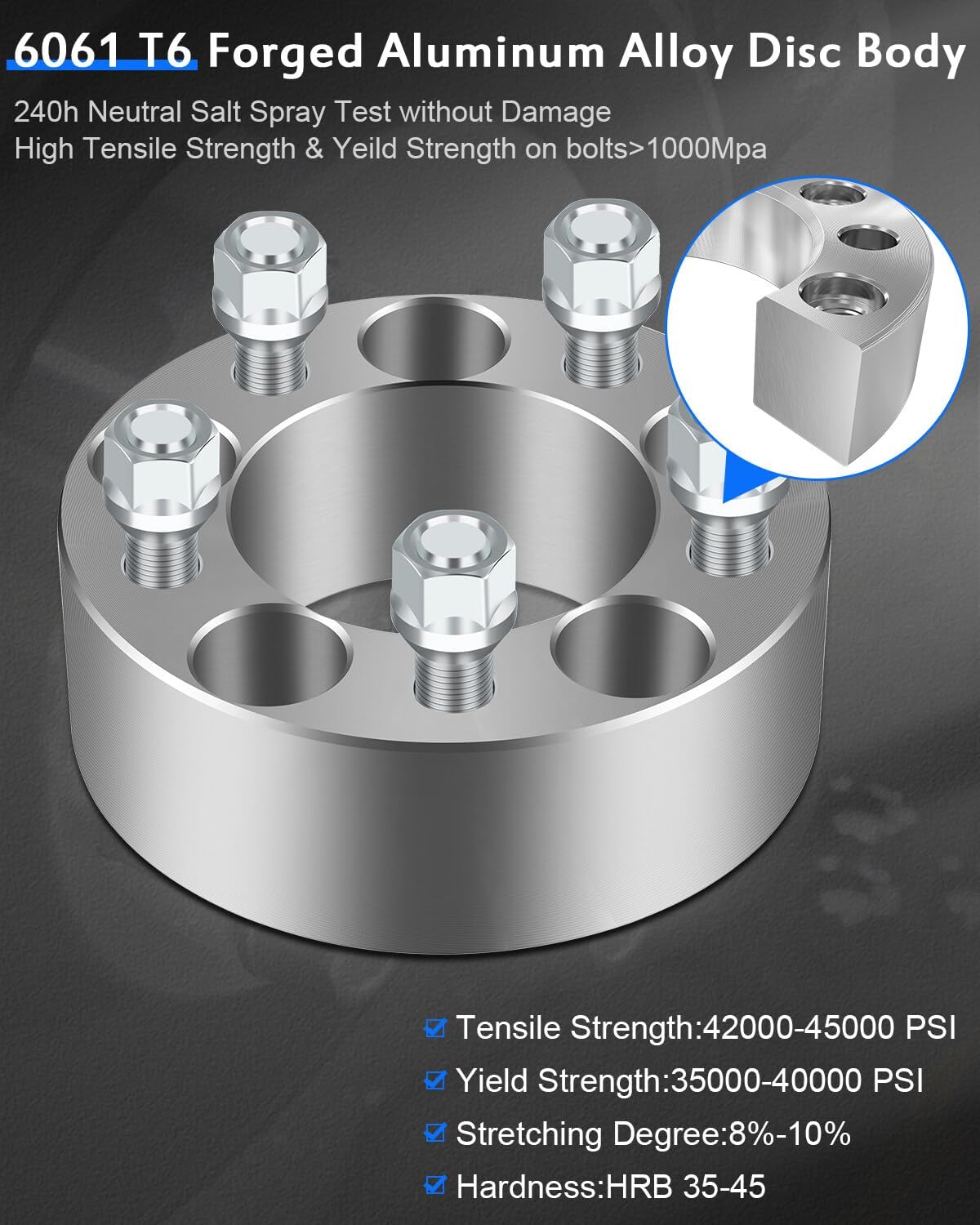 ECCPP 2PCS 2 inch 5 lug Wheel Spacers 5x4.5 5 Lug 5x114.3mm fits for Ford Taurus 2010-2014| for Ford Ranger 1983-2011| for Ford Edge 2007-2013 | for Jeep Wrangler 1987-2006