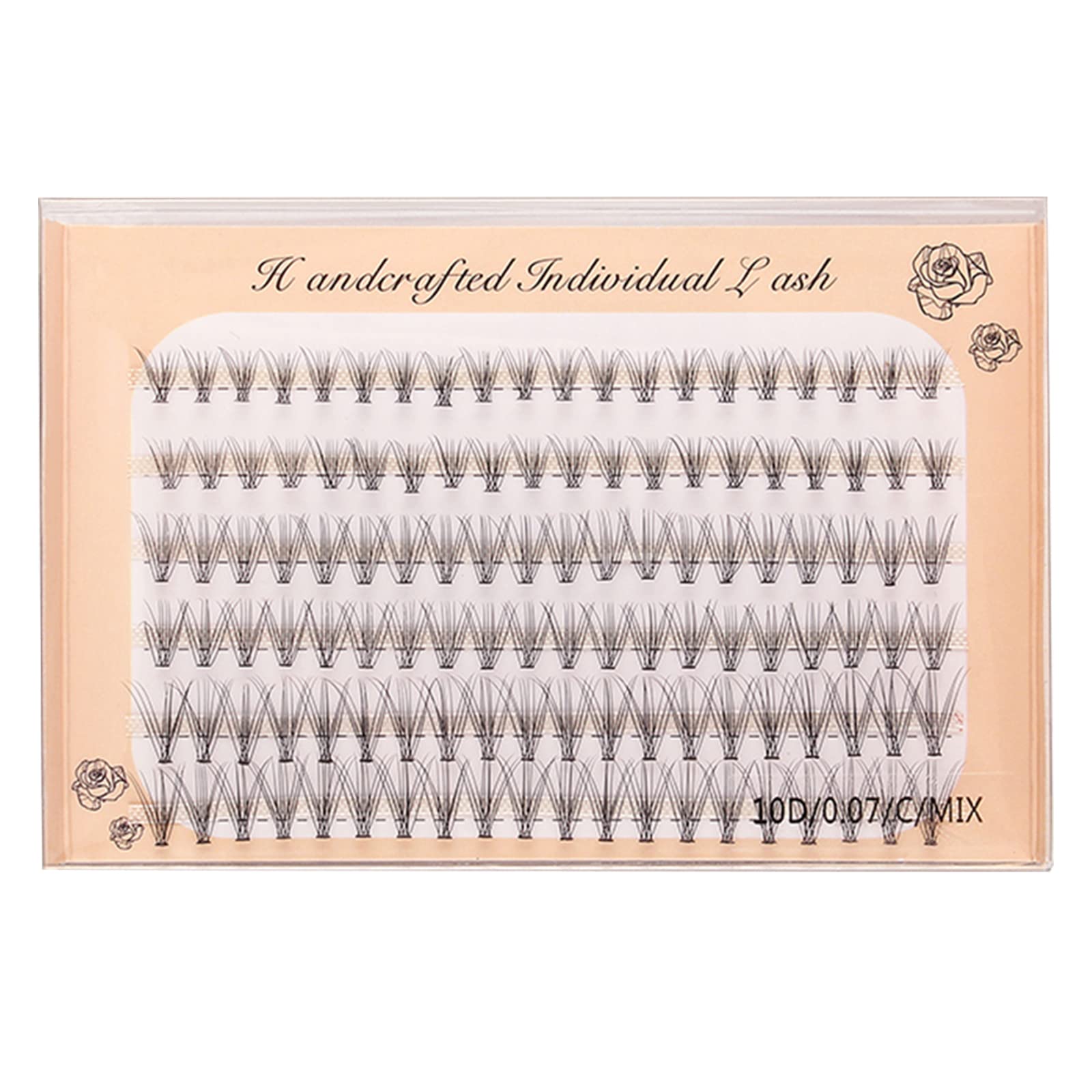 Individual eyelashess Natural look Reusable Wide Band Cluster Lashes 10 Roots Soft and Lightweight C Cur Thickness 8-12mm Mix Faux Mink Pack for DIY Individual at Home Eyelashes 120 pcs(10D-MIX)