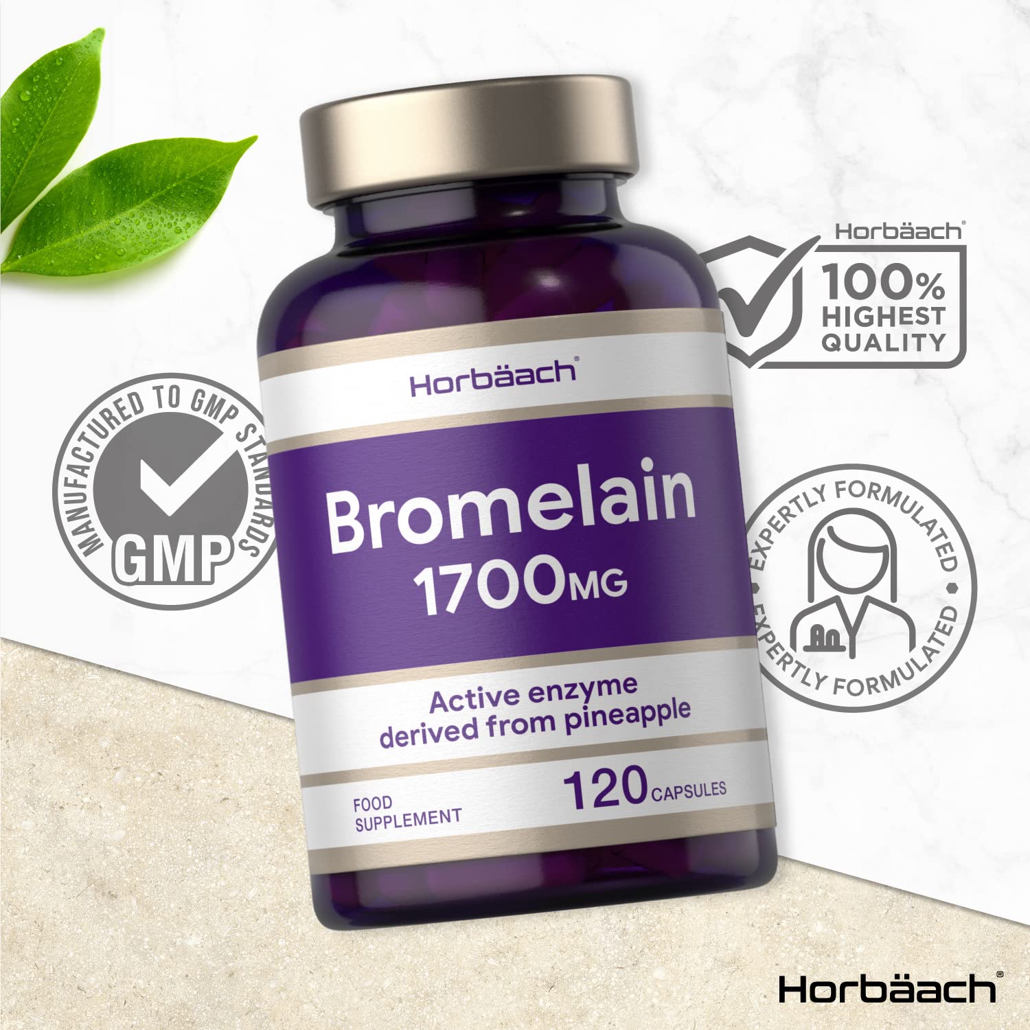 Bromelain 1700mg 120 Capsules Digestive Enzyme Pineapple Extract