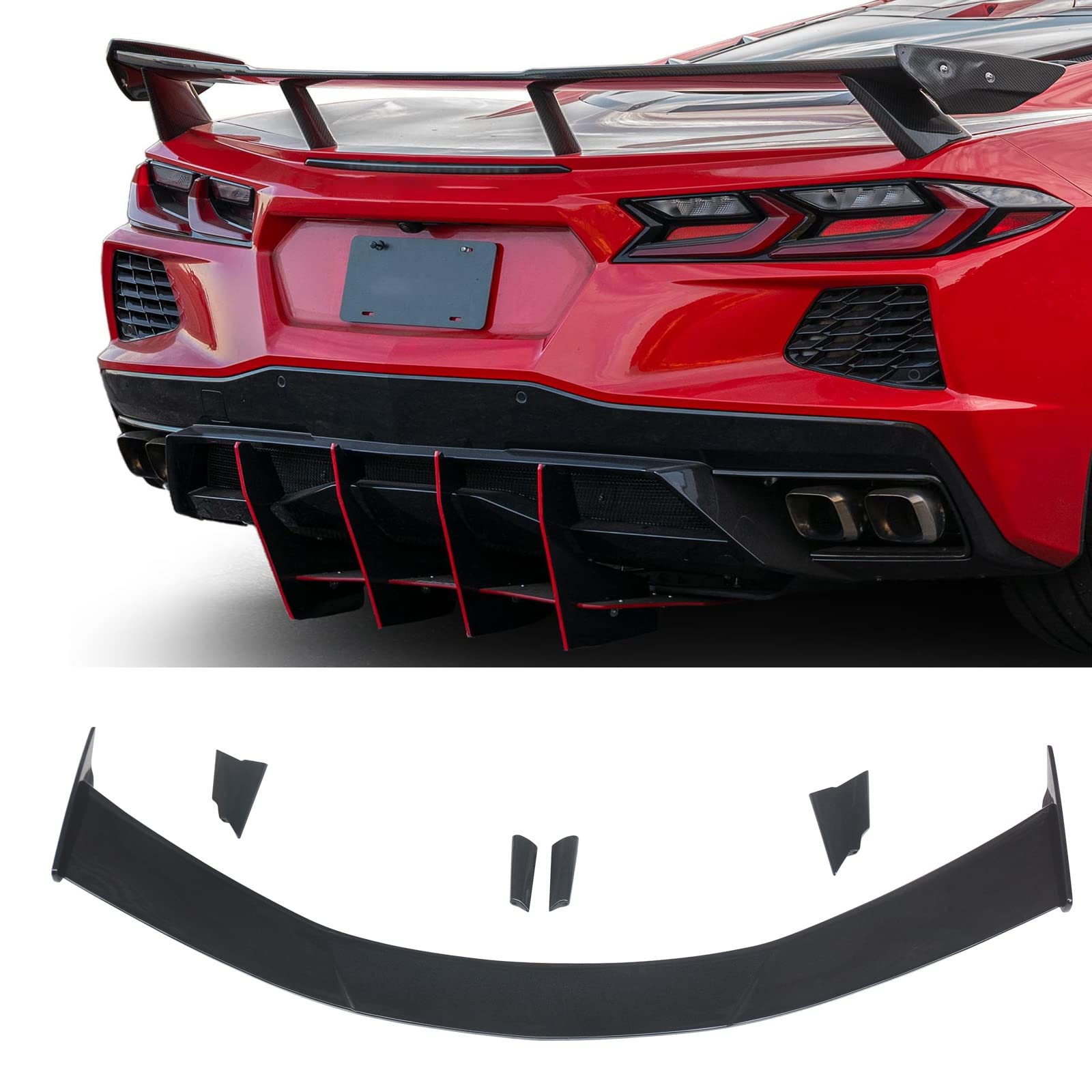Buy NINTE Carbon Flash High Wing Spoiler for 20202023 Corvette C8 OE Factory Style Rear Spoiler