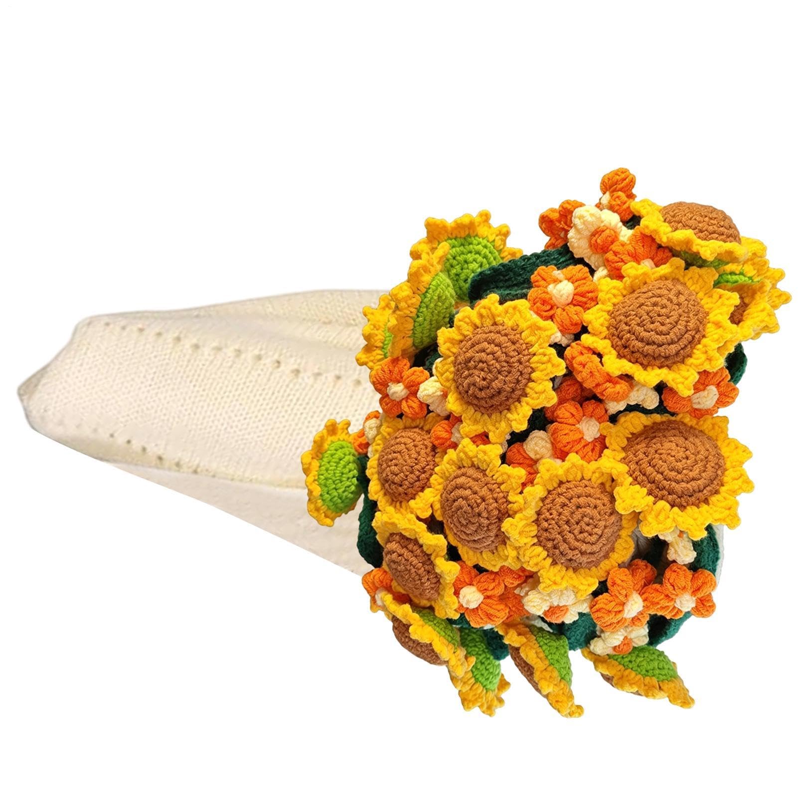 Coperta con bouquet di fiori – 80 cm lavorato a maglia girasole morbido filato – Bloomy Crochet Throw Blanket | per mamma, sorella, nonna, fidanzata, insegnante, festa della mamma, compleanno