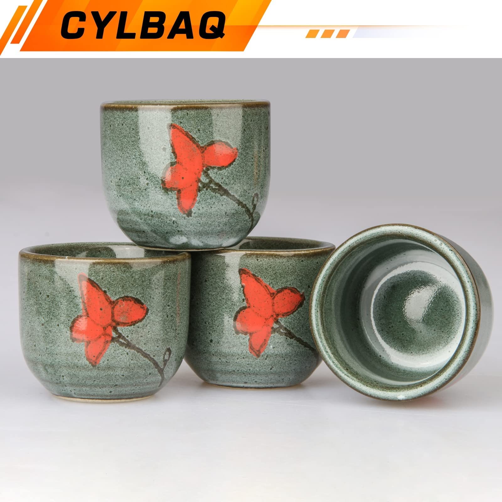 Set di tazze da sake, set di 5 pezzi giapponese (bottiglia da 150 ml e tazza da 40 ml) in porcellana dipinta a mano in stile nebbioso, set di bottiglie di saki, tazze di saki