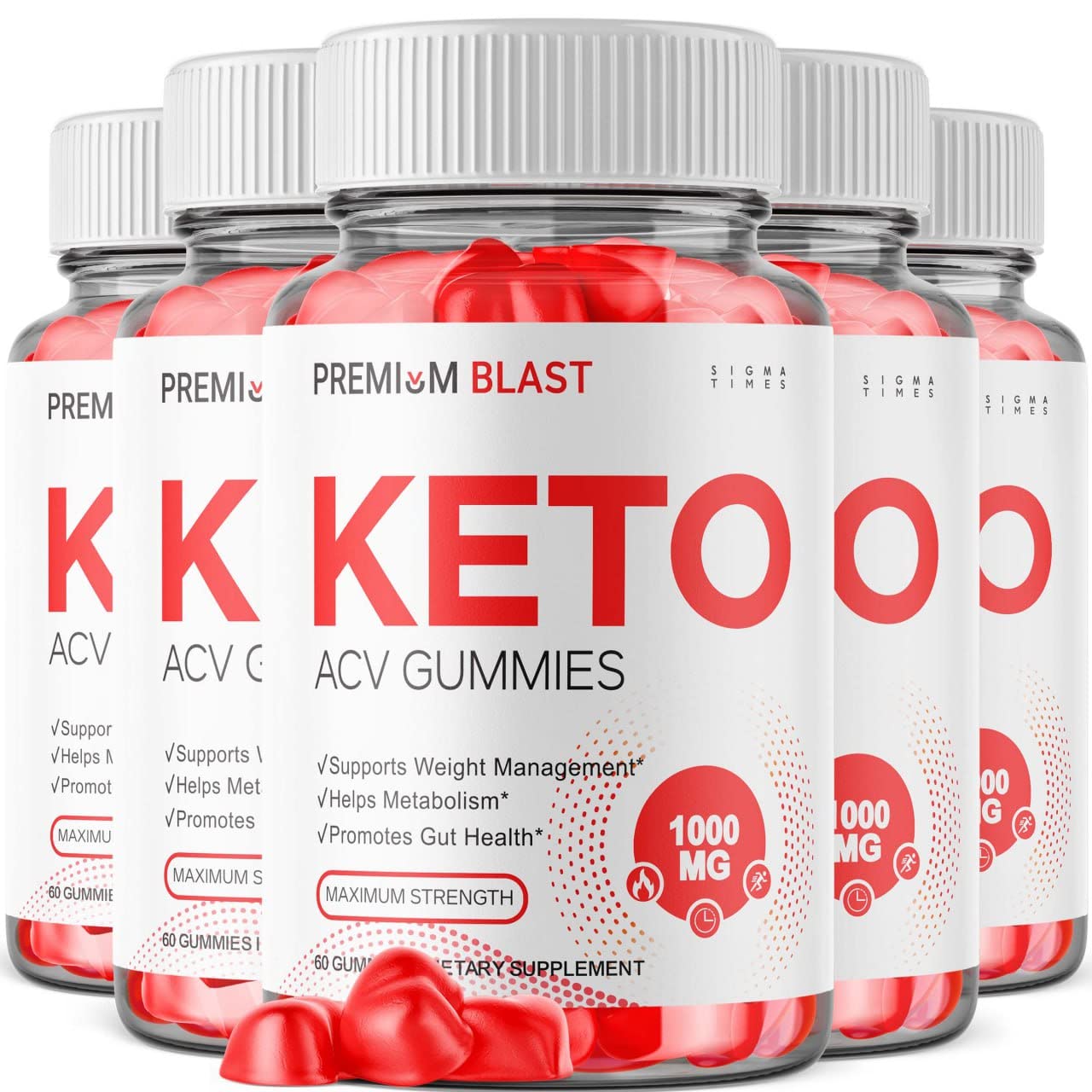 (5 Pack) Premium Blast Keto ACV Gummies - Premium Blast Keto ACV Gummies for Weight Advanced Formula Loss Gummy Apple Cider Vinegar Pastillas Gomitas Plus Management Maximum Strength (300 Gummies)