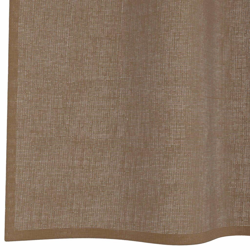Voile Vorhänge mit Ösen 2er Set 140 x 260 cm Hellbraun Stoff transparent schallschutz Sonnenschutz Wohnzimmer kinderzimmer