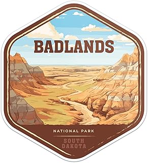 Badlands National Park Sticker - Waterproof Vinyl Decal for Car Bumper, Laptop, Water Bottle, Wall, and Window, Size - 3'' Longer Side