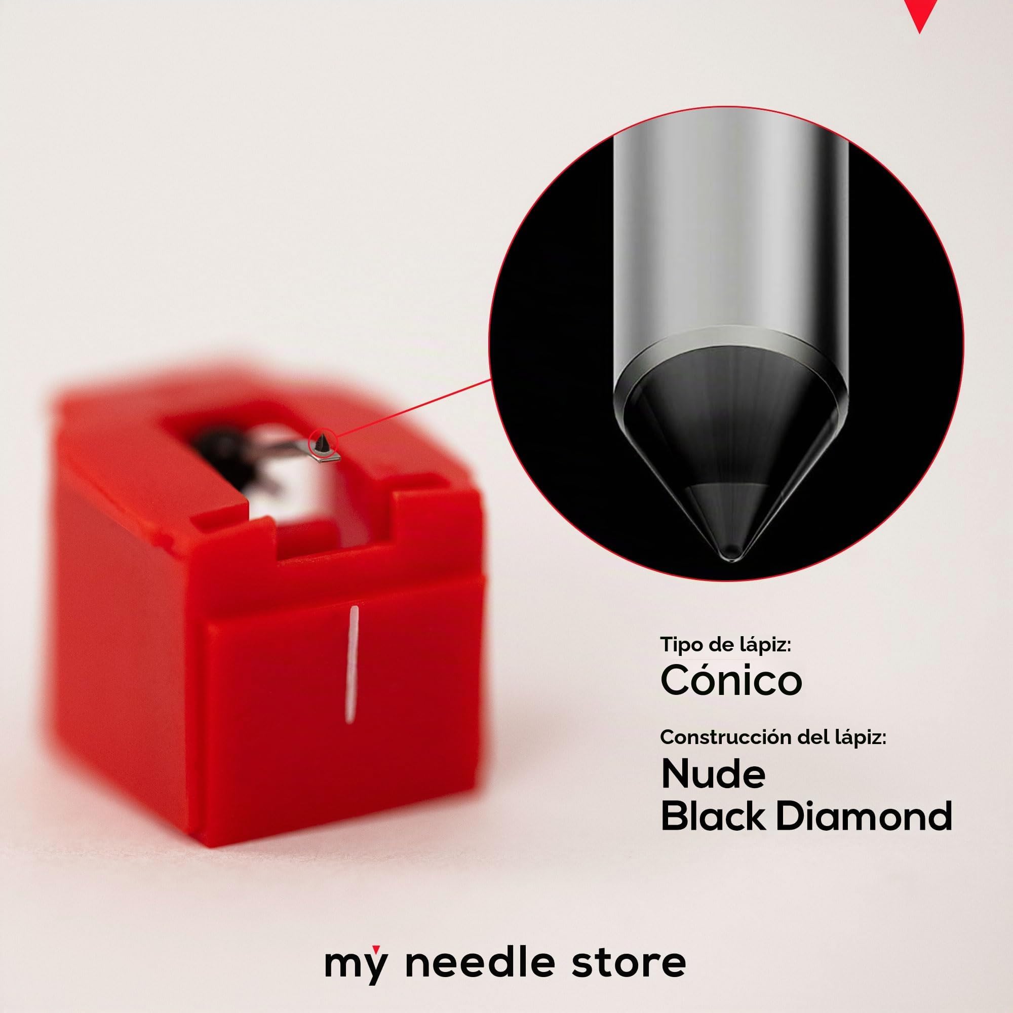 470-D - Aguja de repuesto para lápiz capacitivo de alta calidad, punta de diamante negro nude, 1000 horas de escucha, compatible con muchos cartuchos Audio Technica y más