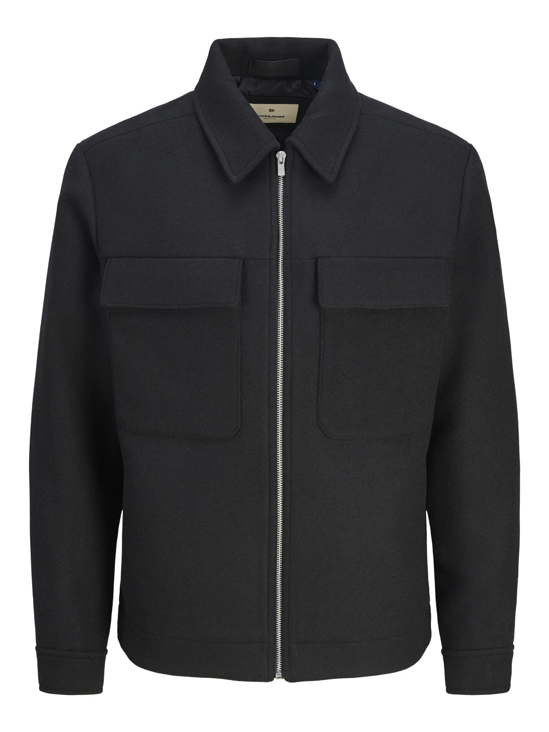 JACK&JONES Men's Jprblurussel Wool Blend Jacket Sn, Black, L