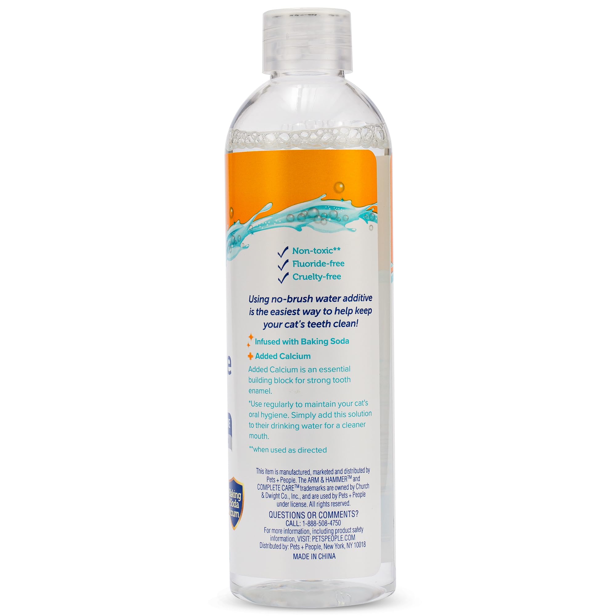Arm & Hammer Complete Care Dental Water Additive for Cats, Cat Breath Freshener, Cat Mouth Wash or Dental Rinse, Simply Add to Pet Drinking Water for Fresher Breath, Value Size 8 FL OZ - 2 Pack