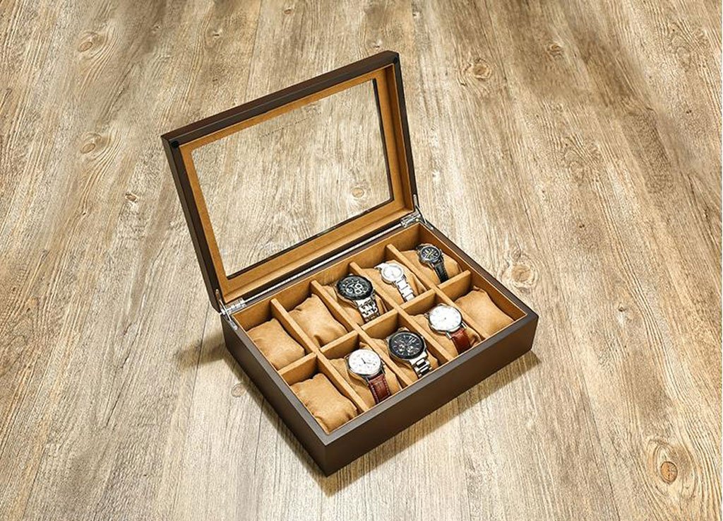 Caricaorologi per Orologi, Coperchio in Vetro, 10 Orologi, espositore per Gioielli, Custodia, Vassoio per Braccialetti Beauty Comes