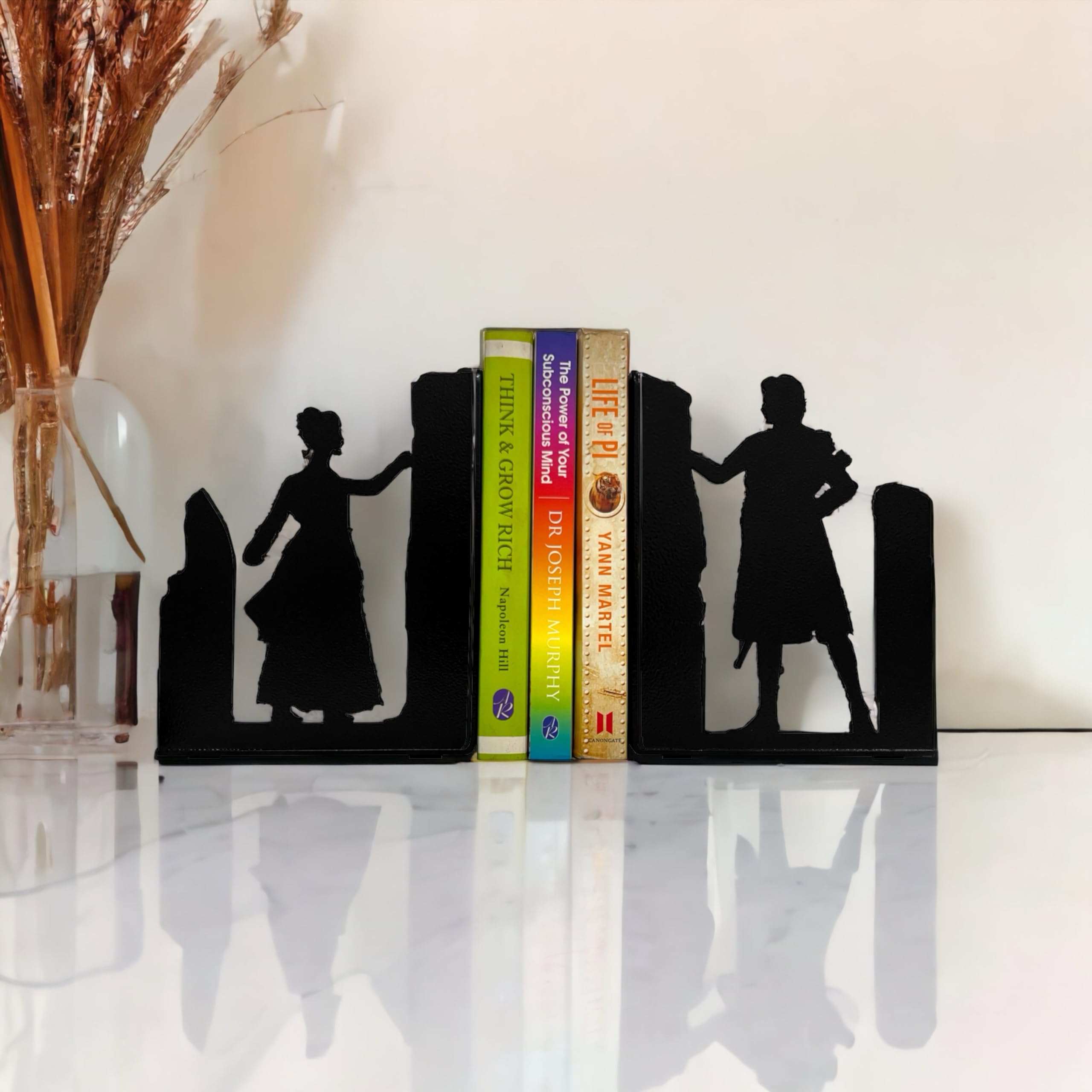 Dekorative Buchstützen für Regale, Paar-Buchstützen, Paarziel-Geschenke, dekorative Metall-Buchstützen, einzigartige Buchstützen, rutschfeste Buchstützen, Buchstützen für