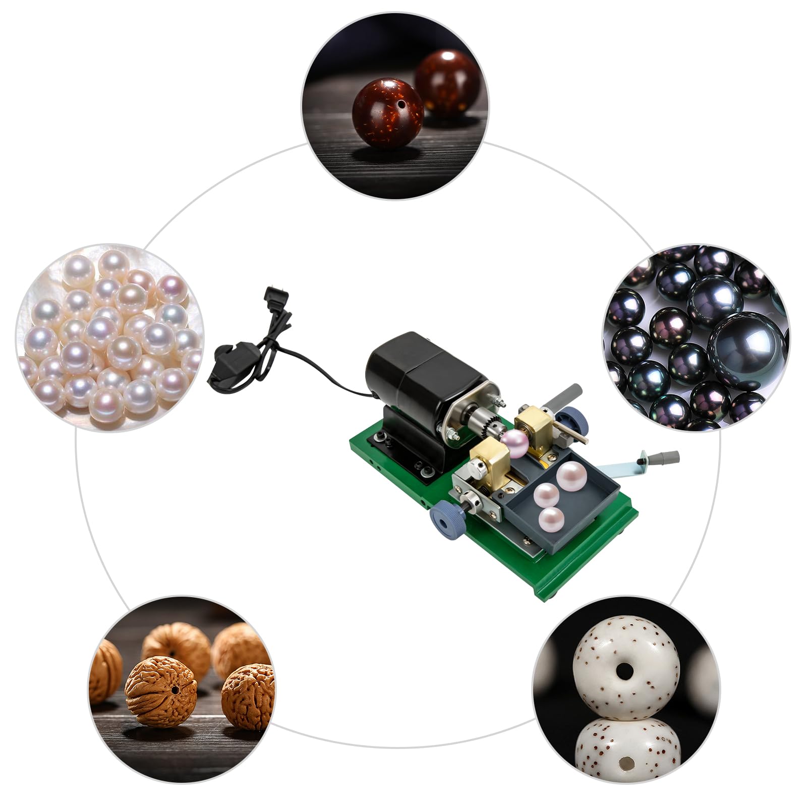 Perceuse à bijoux 360W Perle Forage variable en continu Perceuse Forets Outils 500-15000 tr/min Vitesse réglable Diamètre de foret 0,3-4 mm, pour perles, bois, jade, etc
