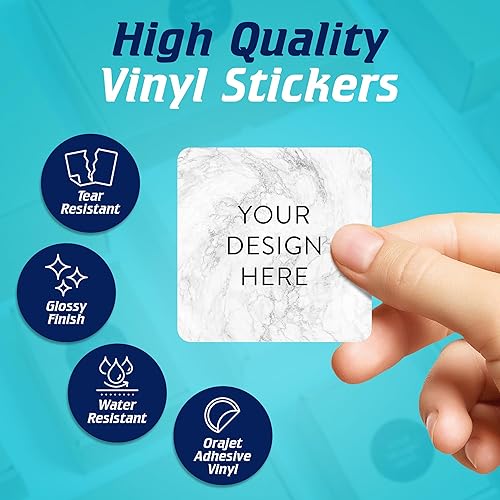 Vista 1101 de DayStar Custom Signs & Design - 100 adhesivos de vinilo personalizables, con texto, imagen, diseño y logotipo; adhesivos para logotipo de embalaje