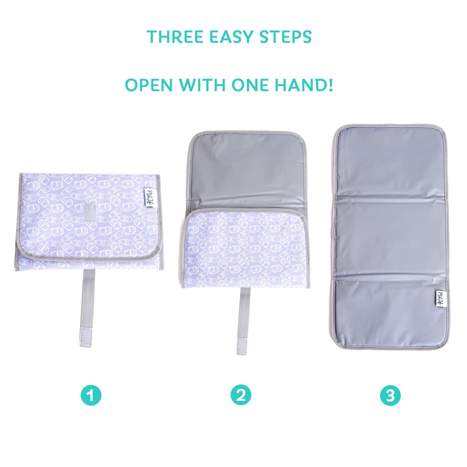 Baby Changing Pad | Fully Padded for Baby's | Foldable Large Waterproof Mat | Portable Travel Station for Toddlers Infants & Newborns (Grey) : Baby