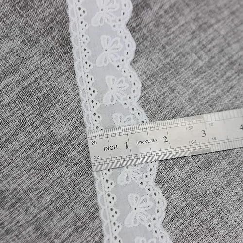 Miniatura 2 de IDONGCAI Cinta de algodón con ojales de encaje blanco para costura, tela para decoración del hogar (1.57 pulgadas de ancho)