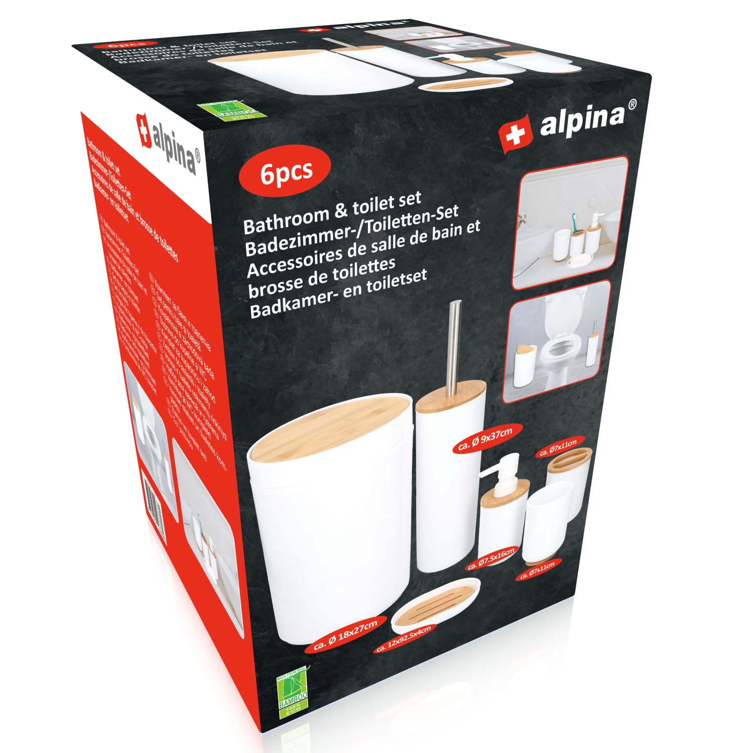 alpina Set da Bagno 6 Pezzi
