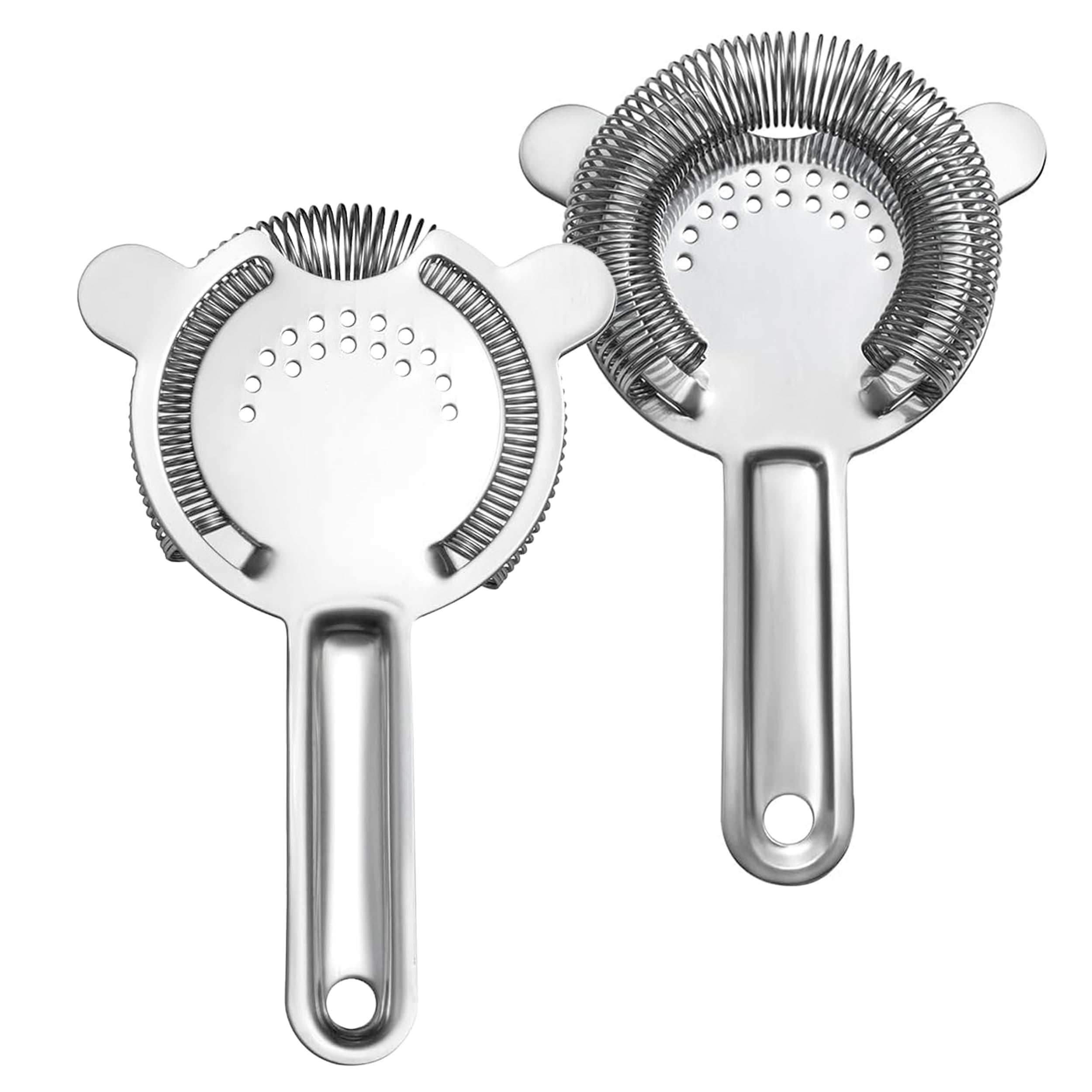 Colador de cóctel Hawthorne de acero inoxidable con resorte extraíble para bartending, cocteleras Boston y vasos para mezclar, perfecto para martinis y cócteles (plateado) 2
