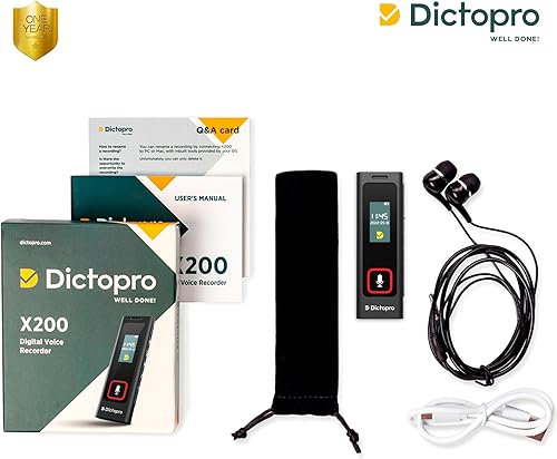 Miniatura 7 de X200 - Grabadora digital activada por voz, memoria de 32 GB, tiempo de grabación 582 horas, dictófono de reducción de ruido, grabación de audio