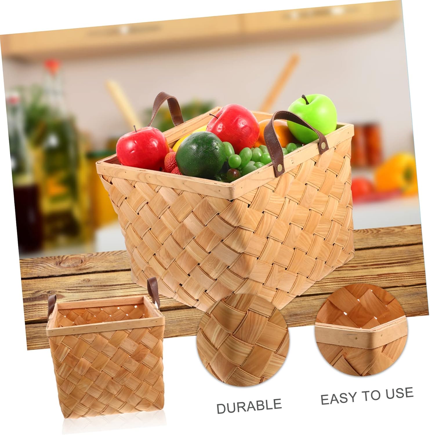 Multi-function Outdoor Fruits Basket Wire Produce Baskets for Kitchen Double Handles
