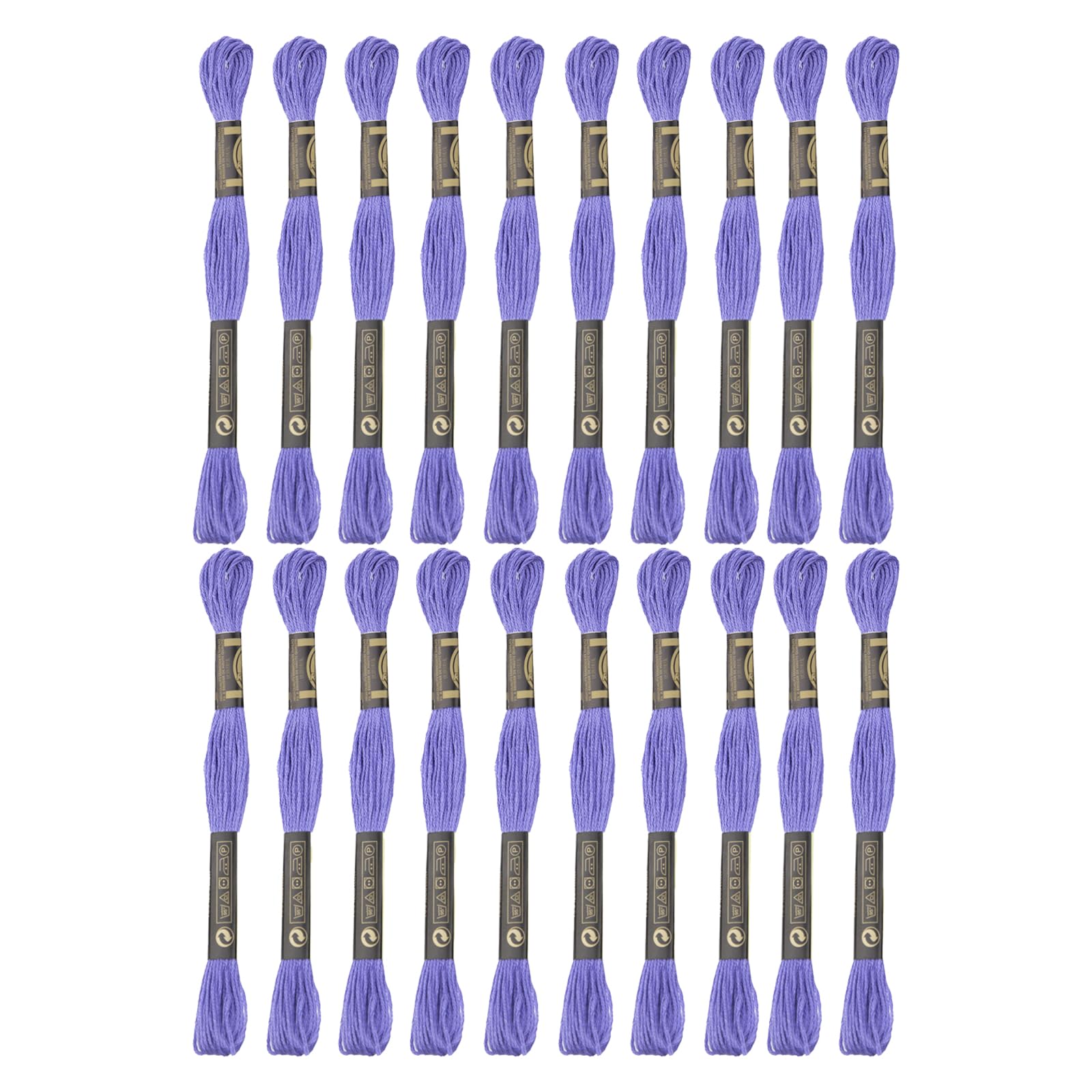 24 Skeins Embroidery Cotton Floss is 100% Egyptian Long Fiber Cotton of 8.75yds Each Cotton Cross Stitch Thread for Hand Embroidery DIY Creation and Friendship Bracelet String. (24, Medium Purple)