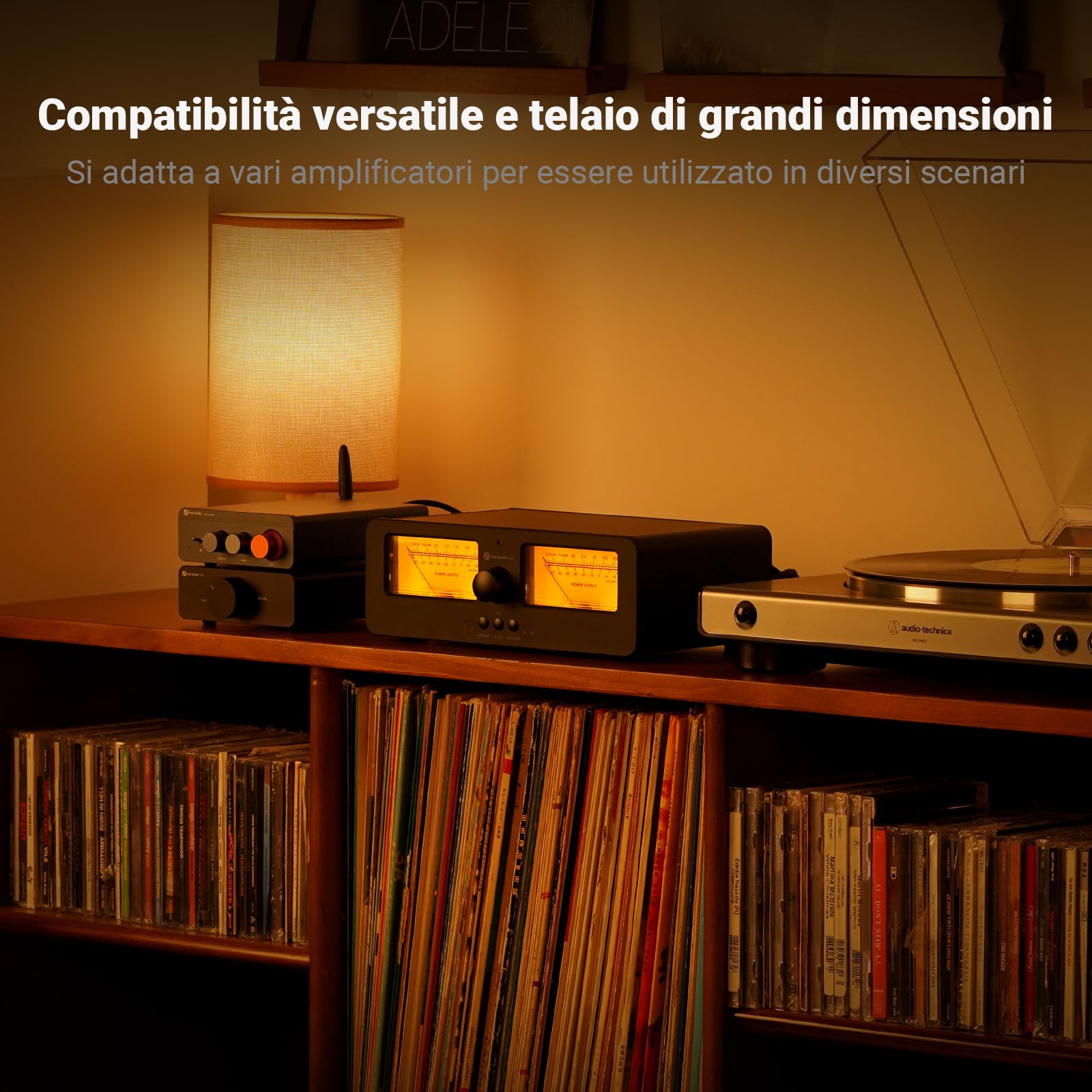 Fosi Audio LC30 Nero Dual VU Meter Audio Visualizer, Commutatore 2 Ingressi 2 Uscite Vintage per Amplificatori Stereo ad Alta Potenza, Componente per Home Theater, ConTelecomando