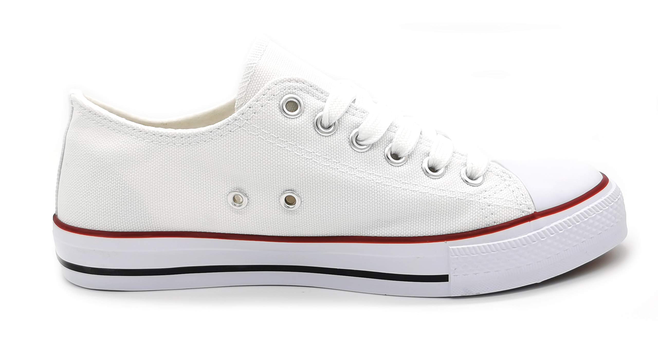 P&L ITALY COLLECTION Sneakers da Donna in Tela Bianca Sneakers Bianche con Punta in Gomma in Tela