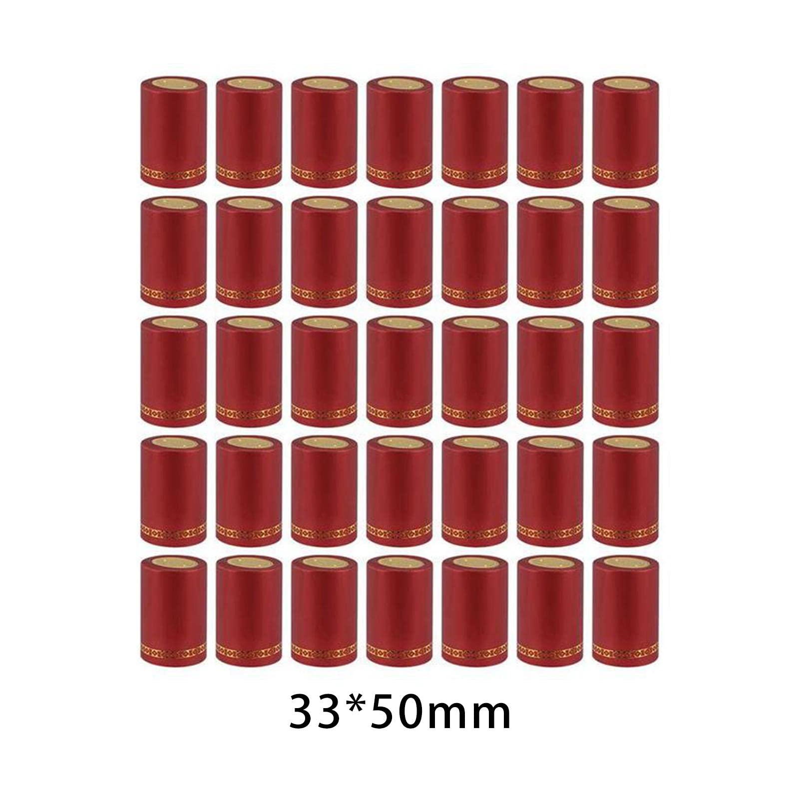 100 Piezas Cápsulas Botella Sellos Termoretráctiles Cubiertas Termoselladoras Tapas para Botellas con Corcho PP Adecuadas para Vino, Rojo, Individual