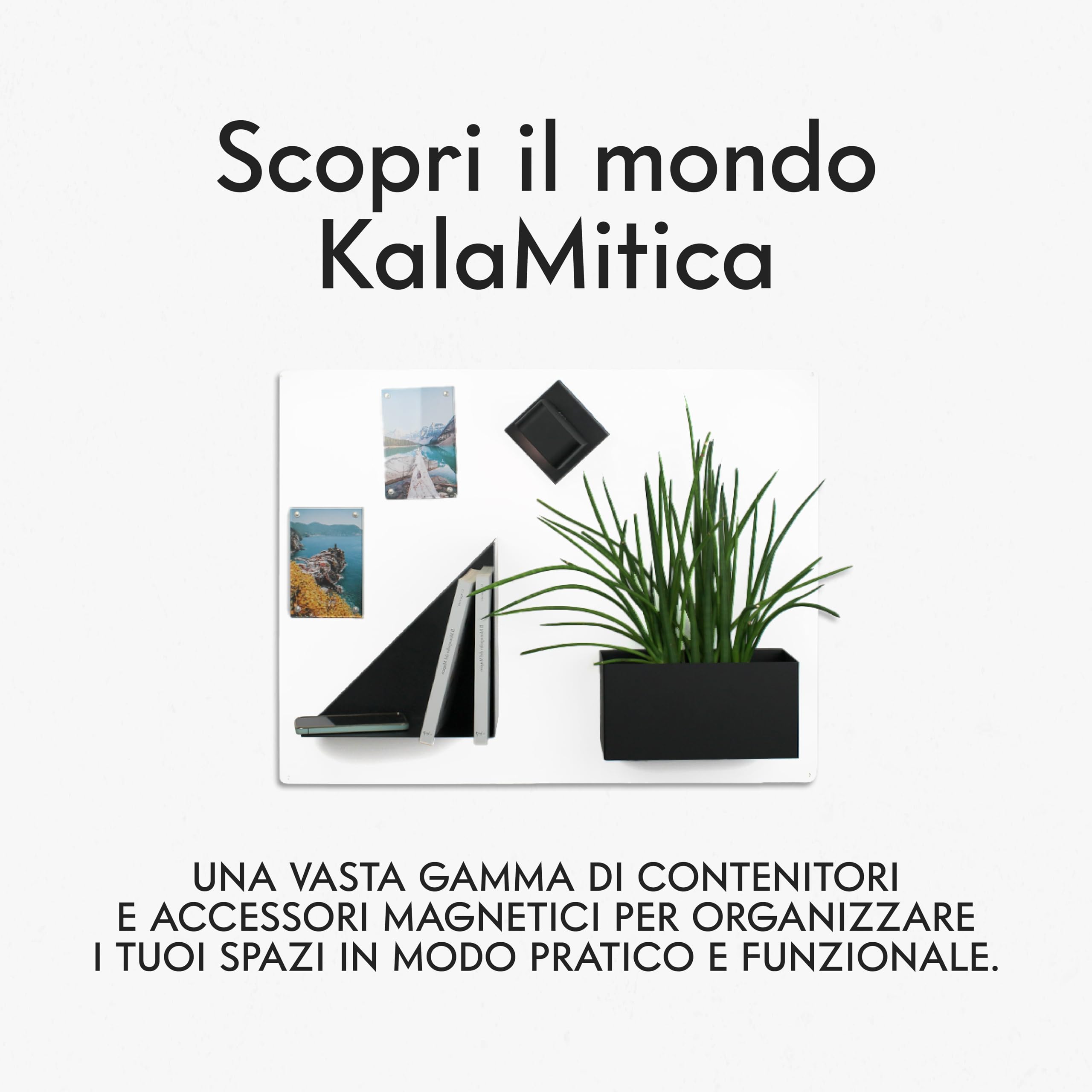 KalaMitica - Boiserie, Lavagna Magnetica da Parete, Bacheca per Calamite - Scrivibile con Gessetti e Cancellabile - Bianco Ruvido - 114x74x0,12 cm