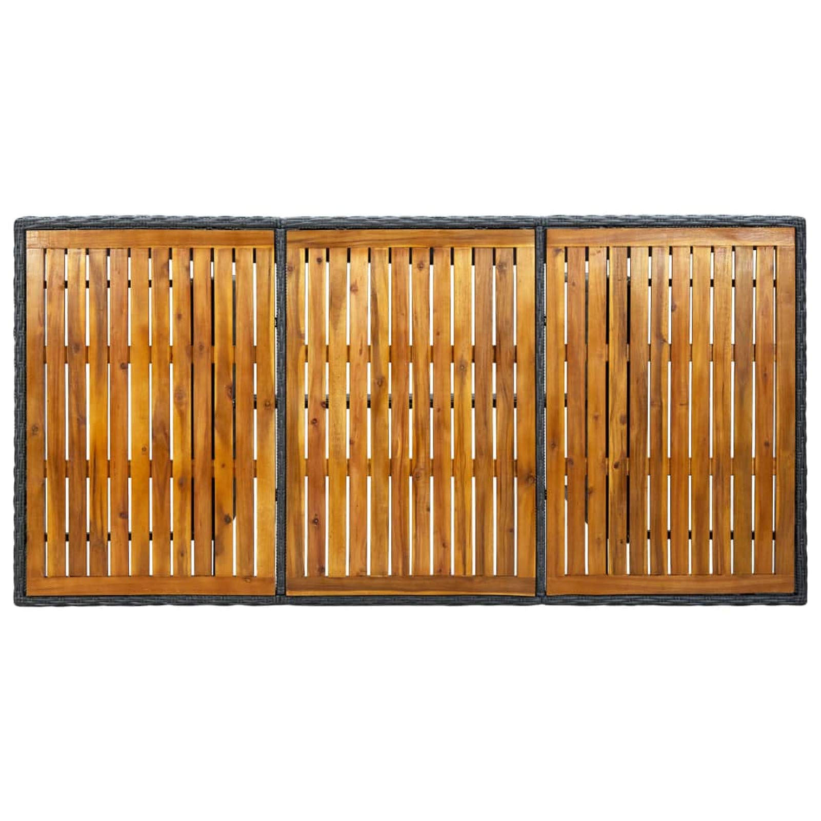Set da giardino con tavolo da giardino grigio scuro in polyrattan e legno massello di acacia, mobili da pranzo per patio, bistrot, caffè, picnic, resistente alle intemperie, set da pranzo all'aperto