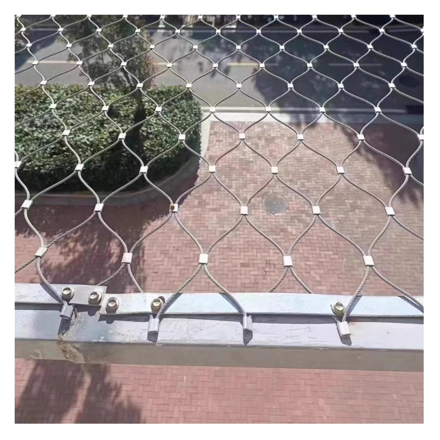 Rete di Sicurezza in Acciaio Inossidabile da 10 cm per Recinzione per pollame e Supporto per Piante rampicanti, Rete da Giardino Resistente Color Argento da 1,2 x 9 m per