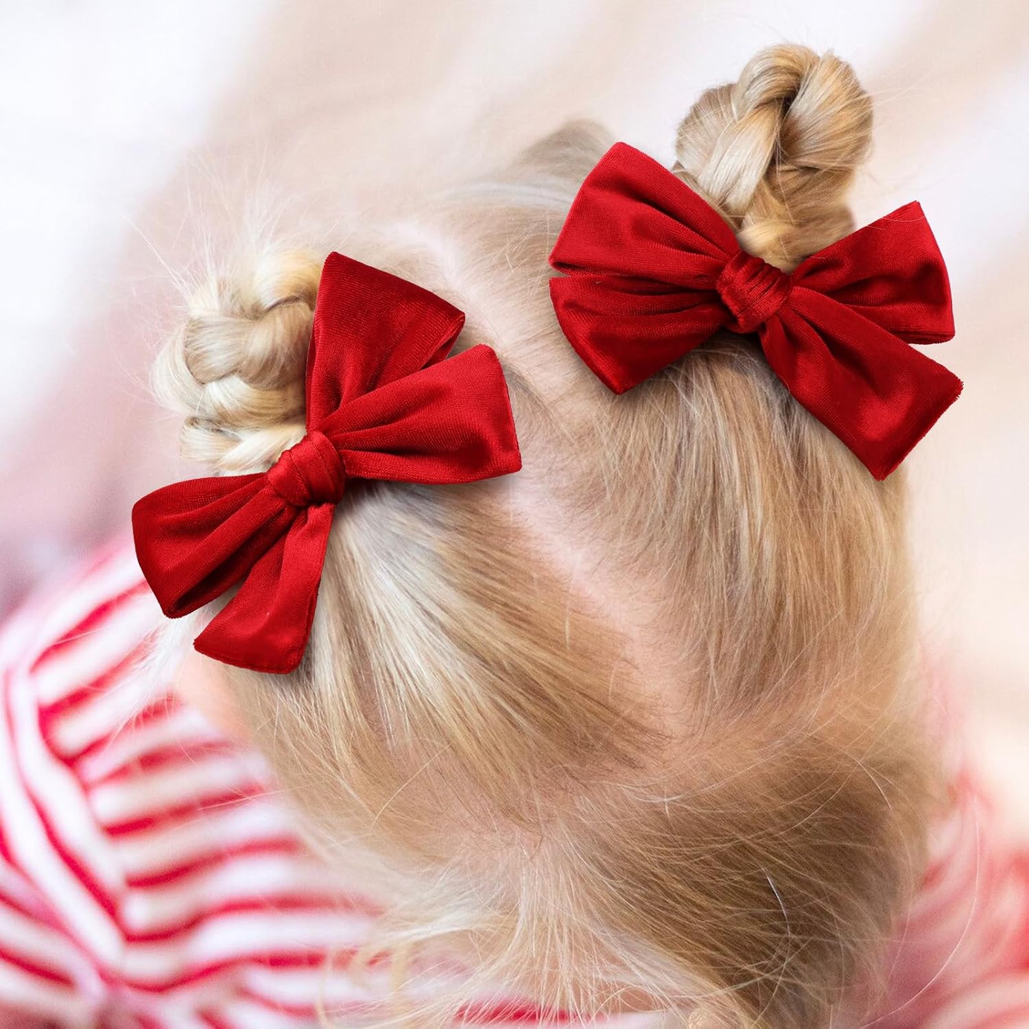 Velvet Hair Bows Alligator Clips for Girls Red Bow Clip for Hair Bowknot Alligator Barrettes Baby Girls Hair Accessories Red Bows Toddlers Kids