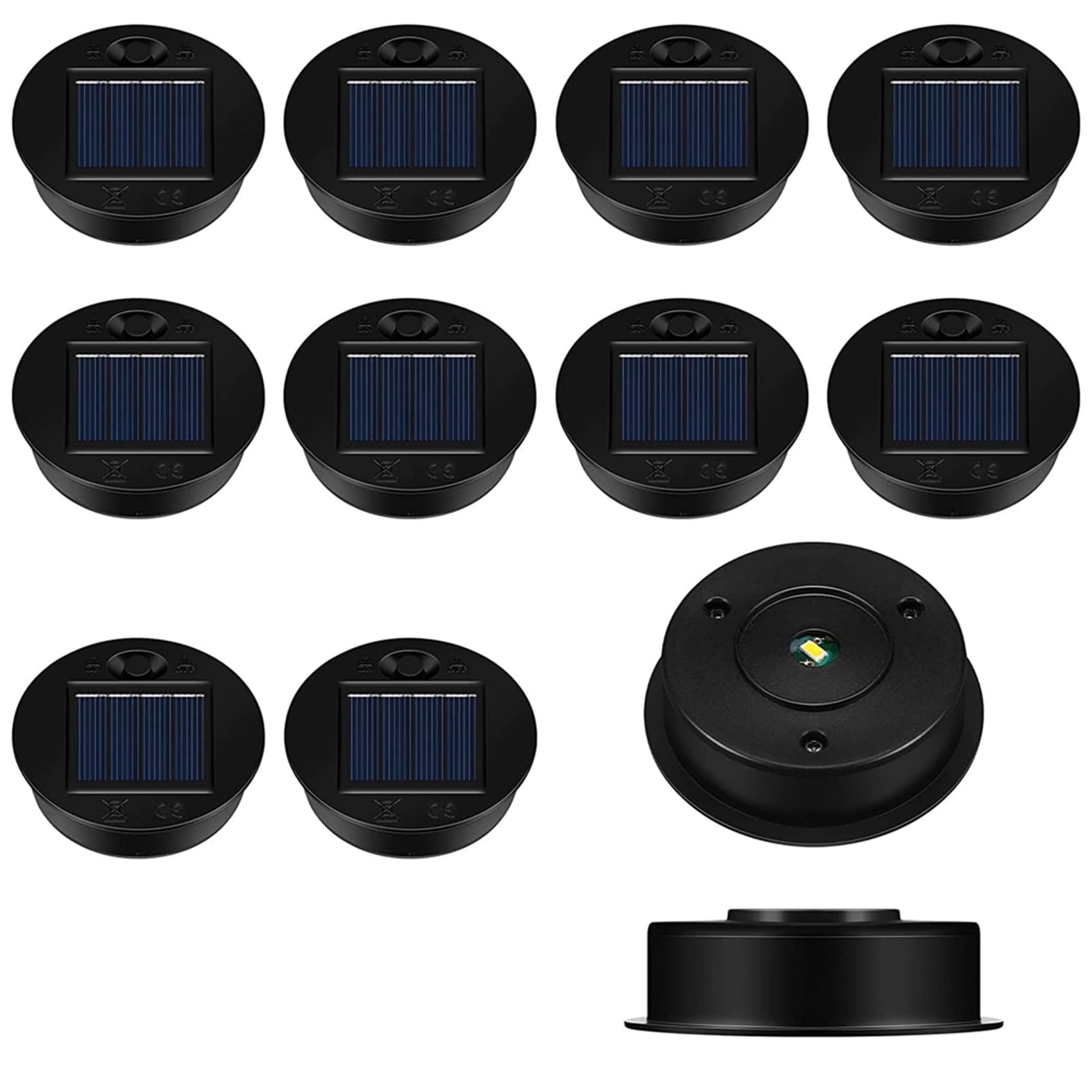 ISTOVO 48Er-Pack -Solarlicht-Teile Solarlicht-Oberteile wasserdichte LED-Solarpanel-Laternen-Deckel-Licht im Freien