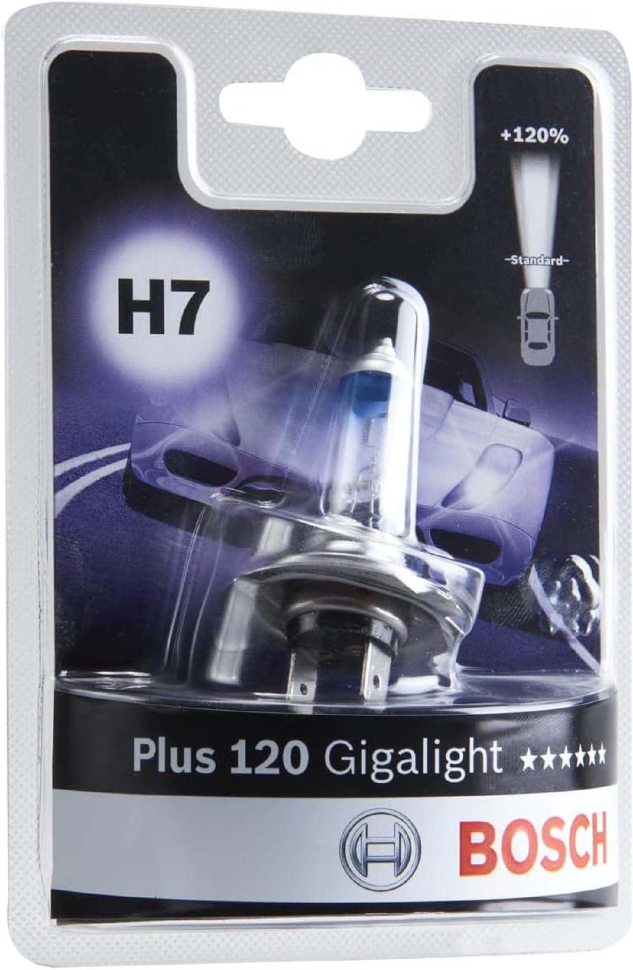 Bosch H7 (477) Plus 120 Gigalight żarówka do reflektorów - 12 V 55 W PX26d - 1 żarówka