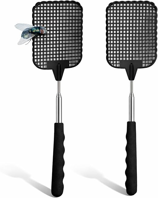 2x packi na muchy XXL 75 cm teleskopowe, wysuwane do zwalczania much, komarów i owadów