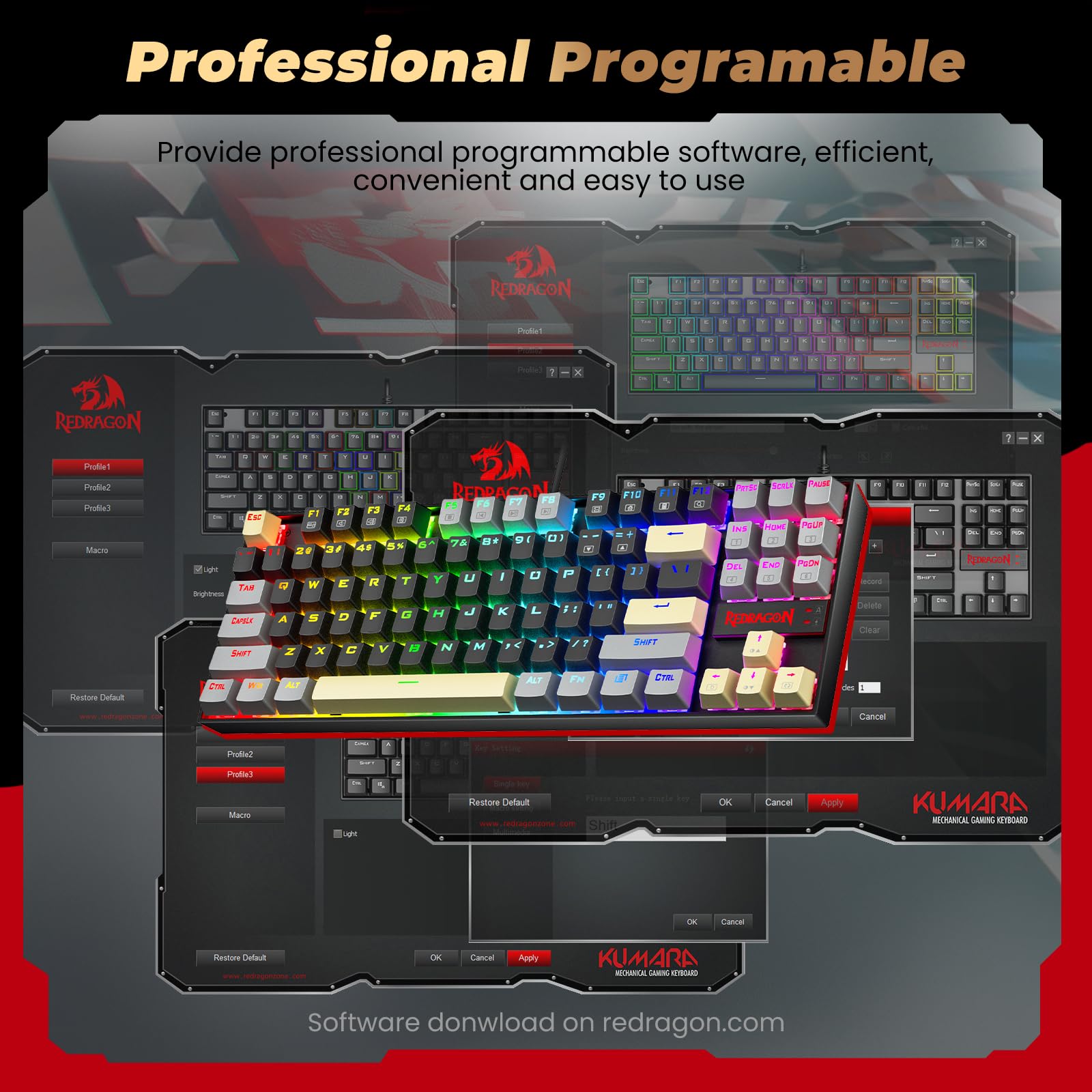 Redragon Mechanical Keyboard K552LGY-RGB: Buy Online at Best Price in UAE - Amazon.ae