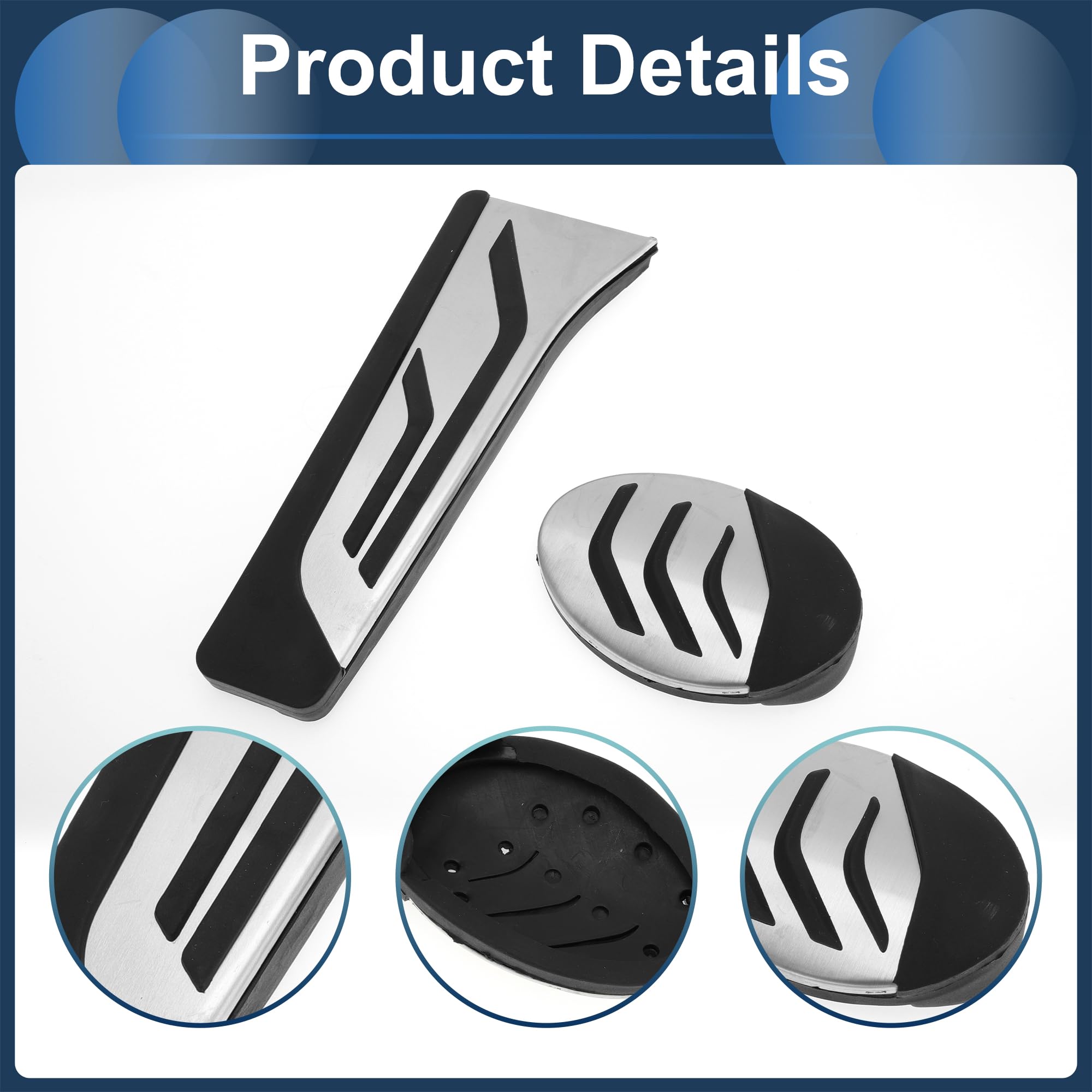 Copertura Pedali Poggiapiedi Per BMW X1 F48 16-22 1 Set | Automatici, Realizzato In Acciaio Inossidabile Con Gomma Antiscivolo Nera, Tono Argento, Resistente All'Usura E Corrosione