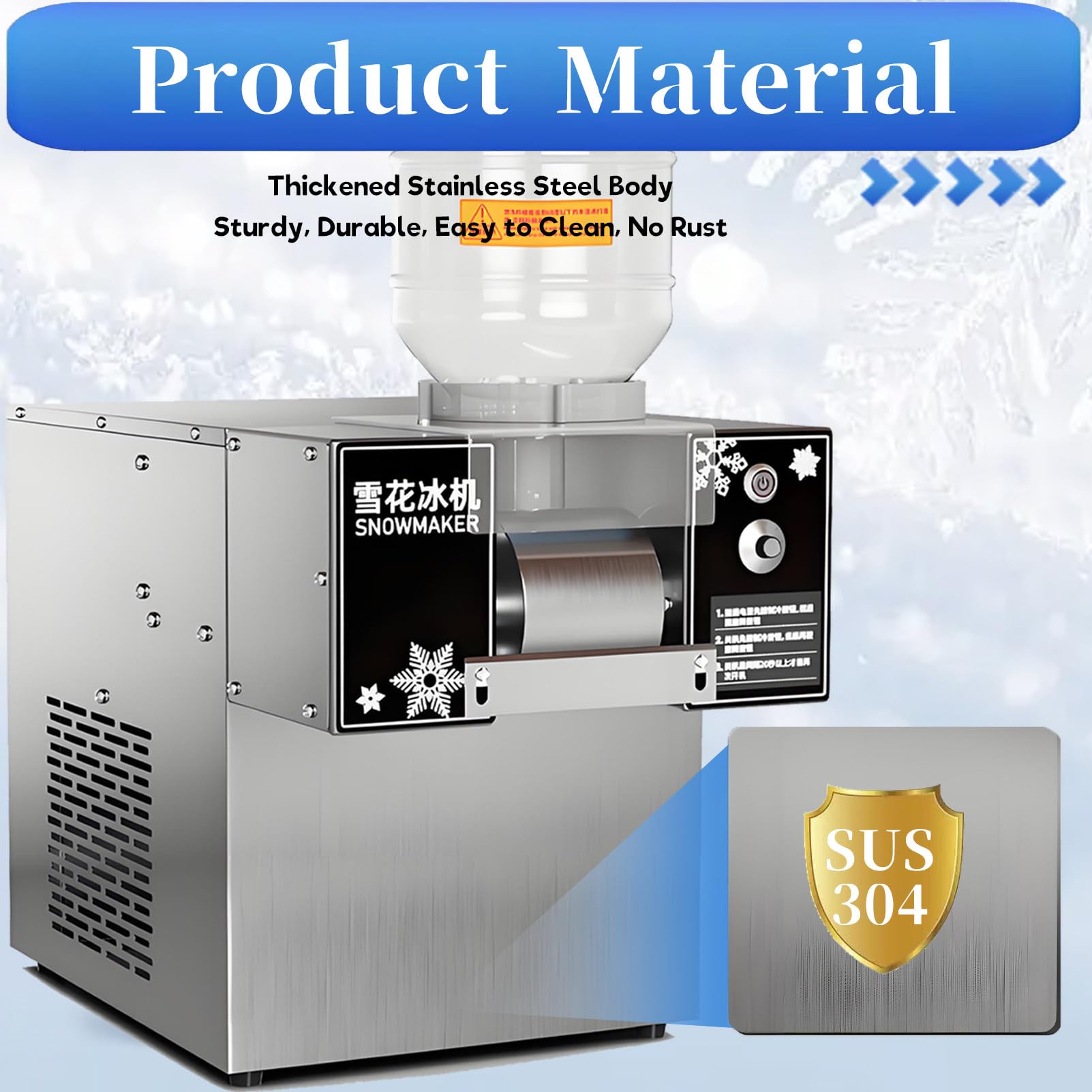 Máquina de Hielo en Escamas, fabricador de Hielo de enfriamiento rápido, máquina de Hielo automática, enfriamiento Veloz; Ideal para cafeterías, el hogar, Fiestas y reuniones. 180KG